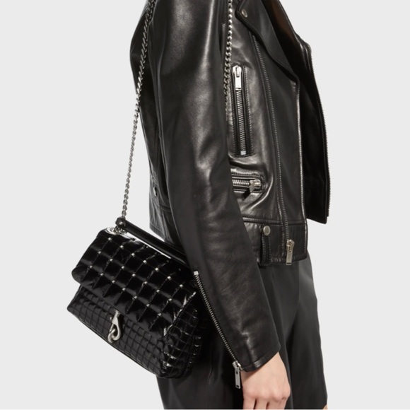 Rebecca Minkoff- Rebecca Minkoff - Edie Quilted Leather Studded Shoulder Bag - Picture 3 of 13